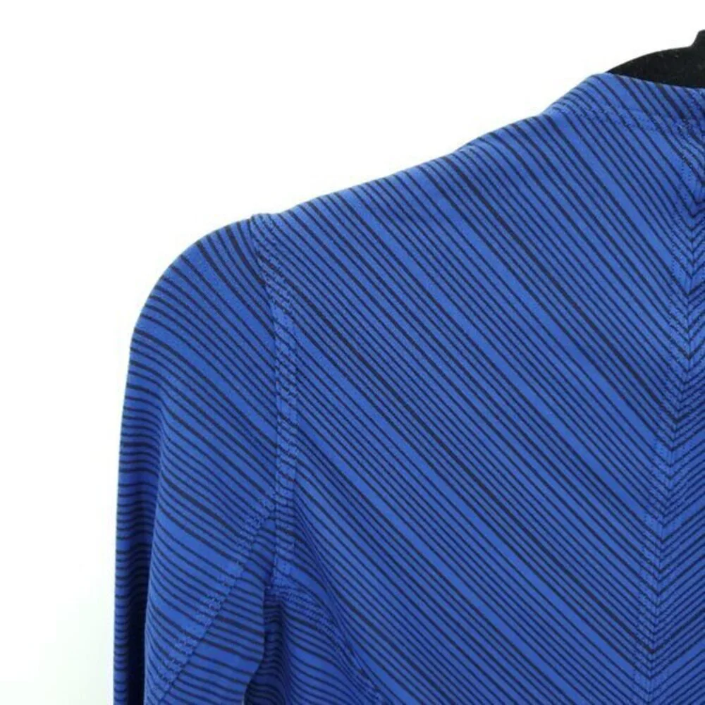 Lululemon Kanto Catch Me Long Sleeve 4 Kanto Stripe Sapphire Blue Black